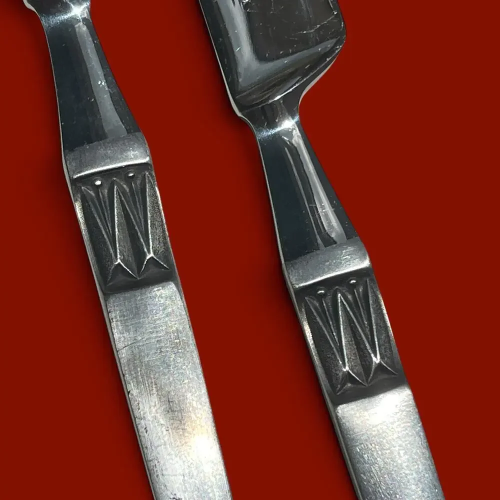 Vtg. Arthur Salm Imperial Dinner Knives Set of 2 Flatware Stainless Japan MCM